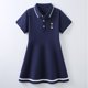 thumbnail image 4 of Vestido de manga corta con cuello vuelto para niña, vestido de princesa de manga corta de verano para niña, vestido de falda a la moda para niña, vestido de línea A, vestido de manga corta con solapa, 4 of 6