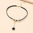thumbnail image 2 of collier En Cuir Gothique Toile, Collier Pendentif Toile Perle, Collier Collier Noir Bohme, Collier Lucky Star Y, Bijoux Pour Femmes Et Filles, 2 of 5