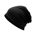 thumbnail image 2 of Lightweight Cotton Beanie, Breathable Thin Sleep Hats for Running Cycling Hiking Fishing Black, 2 of 3