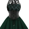 thumbnail image 3 of yoeyez Womens Halter Gothic Dress With Corset Sexy Sleeveless Lace Swing Dress Halloween Cocktail Hippie Steampunk Dresses 2025 halloween costumes for women, 3 of 5