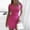 Pink, variant on Ichuanyi Women Fashion Summer Sexy Solid Color Zipper V-Neck Short Sleeve Mini Dress