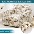thumbnail image 4 of CHUNTIAN 2 Piece Chair Covers Stretch Arm Covers Chair Couch Covers, Armchair Slipcover with Separate Chair Cushion Cover, Floral Washable Chair Protector for Living Room (Armchair, Grey Flower), 4 of 5