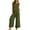 Army Green, variant on JINMGG Two Piece Outfits Women, 2023 Fashion Fall Clearance 2PC Fashion Woman Round Neck Cotton Linen Solid Sleeveless Cotton Linen Blouse  Loose Pockets Pants Sets Army Green S