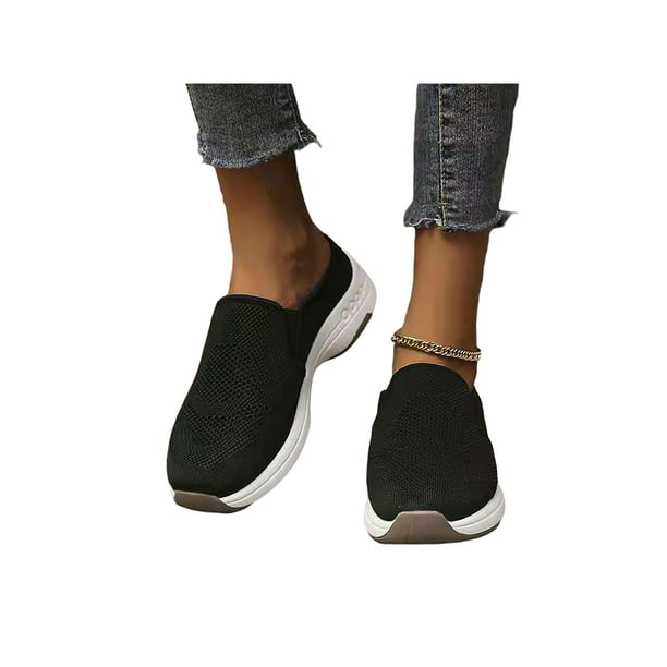 Ymiytan Womens Breathable Mesh Walking Mules Sneakers Open Back Slip On ...