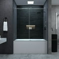 thumbnail image 4 of 58-60" W x 60" H Frameless Sliding Bathtub Door, Tub Shower Door, Bathtub Glass Door, Bathtub Shower Door, 1/4" (6mm) Certified Clear Tempered Glass, Chrome, 4 of 4