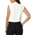 thumbnail image 3 of INSPIRAR CHIC Blusas de Trabajo para Mujeres, Mono sin Mangas, Camisa con Botones, 2XL Blanca, 3 of 6