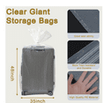 thumbnail image 3 of 4 Pcs Large Clear Plastic Bags, 40" x 60" Dustproof Large Storage Bags, Moistureproof Giant Extra Luggage Storage Bags for Luggage, Suitcase,Furniture(Include 4 Ribbons), 3 of 4