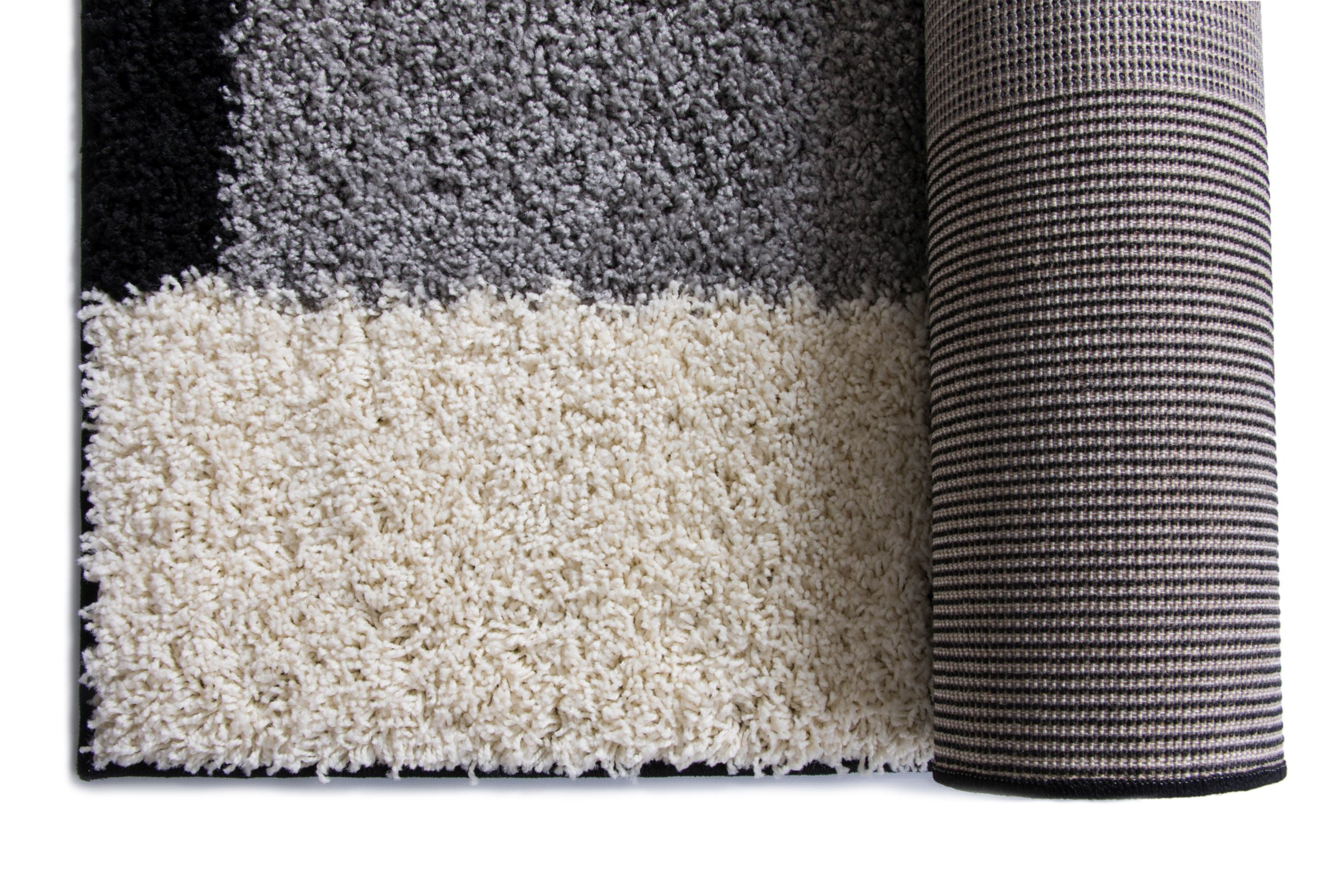 Well Woven Madison Basics Shag 2’7” x 9’10” Runner – Cubes in Black, Ultra‑Soft 2” Pile, Stain‑Resistant & Easy‑Clean