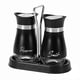 thumbnail image 3 of 2-Piece 4oz Salt Pepper Shakers Set with Stand, Glass Bottle & Stainless Steel Lid for Kitchen RV BBQ, 3 of 5