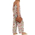 thumbnail image 4 of Fantaslook Jumpsuits for Women Casual Sleeveless Spaghetti Strap Rompers Boho Wide Leg Jumpsuits Overalls Dressy Trendy Outfits Clothes, 4 of 8