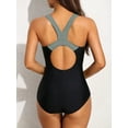 thumbnail image 5 of BeautyIn Women's One Piece Swimsuits Wide Shoulders Bathing Suit Color Blocked, 5 of 6
