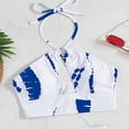 thumbnail image 4 of Conjunto de traje de baño de bikini con cuello halter cruzado para mujer Traje de baño de 3 piezas con falda de playa Causal Tie Dye de moda Azul XL, 4 of 5