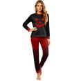 thumbnail image 2 of Racifhz Matching Family Halloween Pajamas Set Comfortable Loungewear Long Sleeve and Pants Sleepwear Festive Holiday Printed Nightwear Cozy Autumn Fall Gifts for Family Party, Women Size:S, 2 of 5