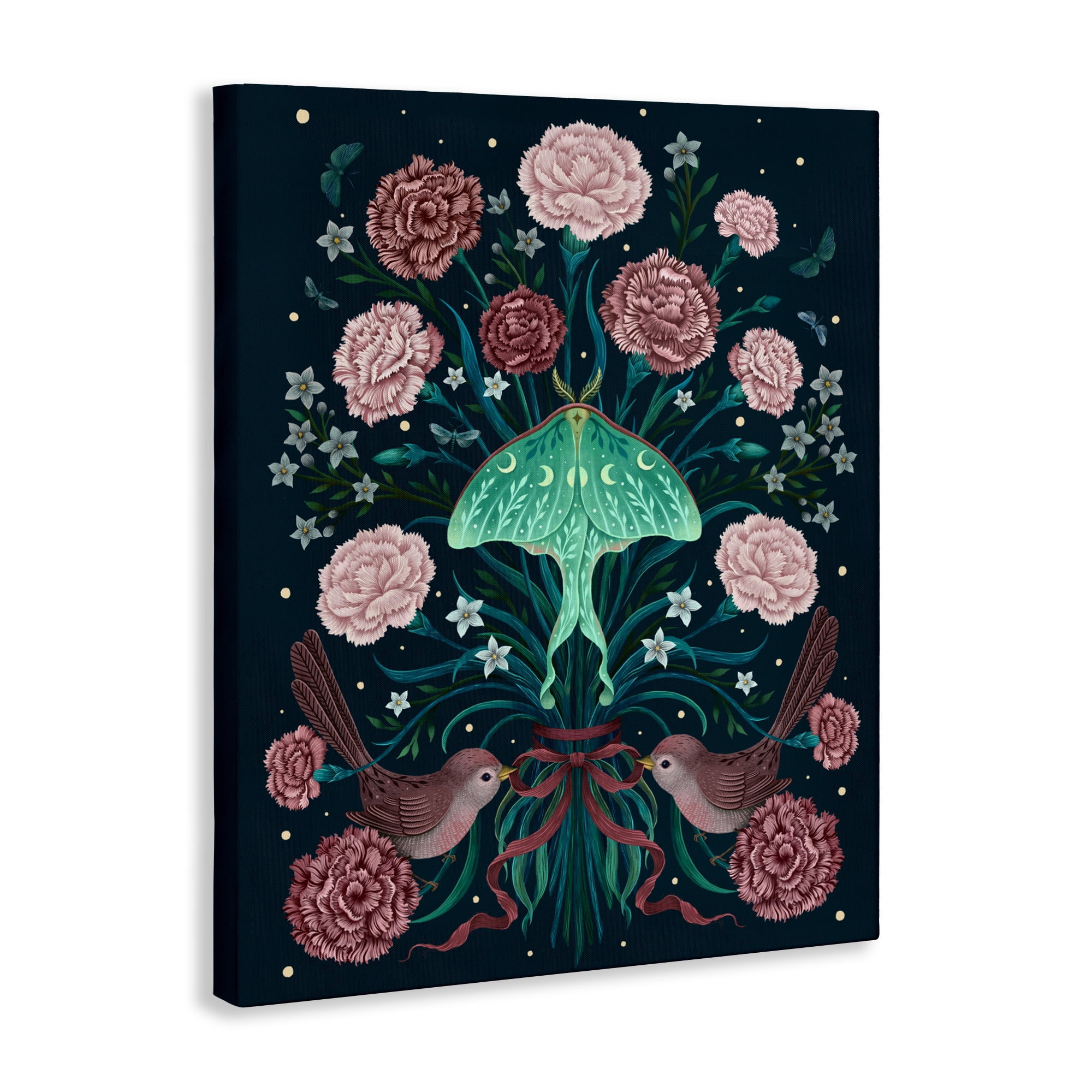Stupell Industries January Carnations & Moth Canvas Wall Art, design by Episodic Drawings