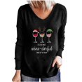 thumbnail image 2 of Puntoco, camisetas con cuello en V para mujer, camisetas con estampado navideño de primavera, camisetas de manga corta, blusas Puntoco Puntoco-5851, 2 of 5