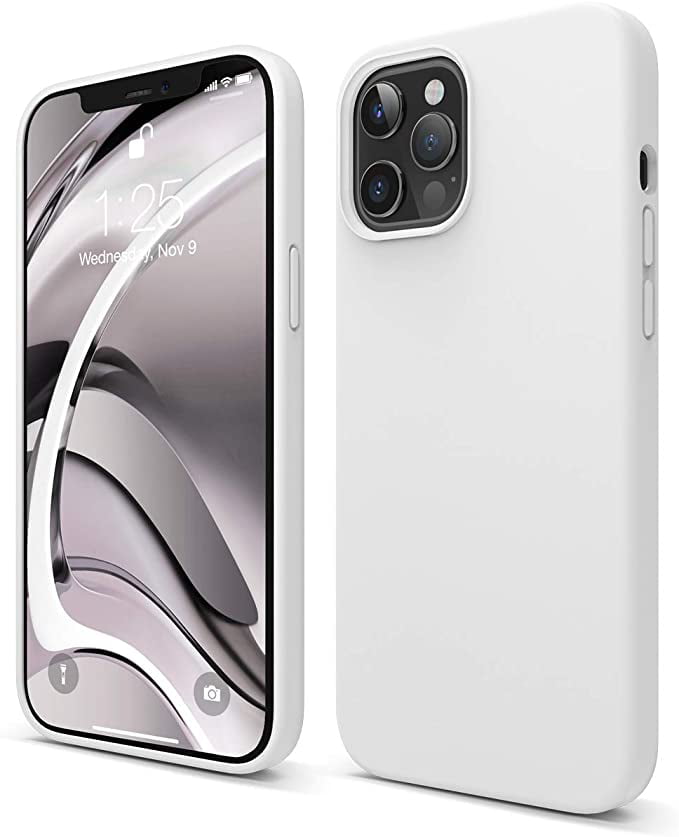 iPhone 12 Pro Max Case Compatible with iPhone 12 Pro Max Matte Silicone Gel Cover with Full Body Protection Anti-Scratch Shockproof Case 6.7 inch Antique White