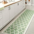 thumbnail image 3 of JONATHAN Y SANTA MONICA 2 x 8 Runner Rug, Trebol Moroccan Trellis Textured Weave - Cream/Green, SMB109I-28, 3 of 4