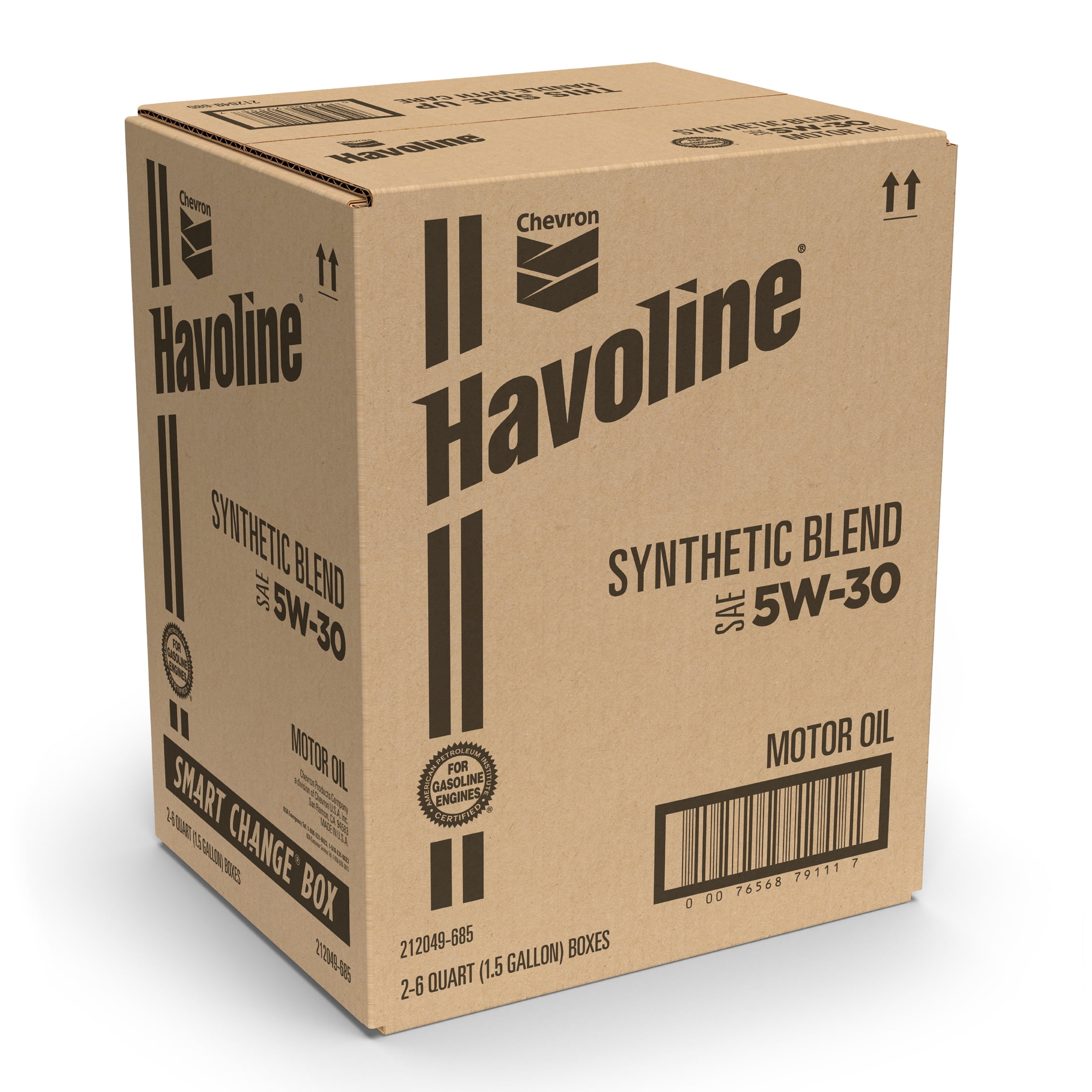 Chevron Havoline Synthetic Blend Motor Oil 5W-30, 6 Quart