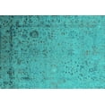 thumbnail image 1 of Ahgly Company Machine Washable Indoor Rectangle Oriental Turquoise Blue Industrial Area Rugs, 2' x 4', 1 of 4