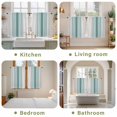 thumbnail image 6 of Teal Aqua Stripes Kitchen Curtains, Minimalist Abstract Vertical Lines Light Filtering Window Curtain Panels, 2Pcs Rod Pocket Window Treatments Set for RV Dining Room Study Room 42x45 Inches, 6 of 9