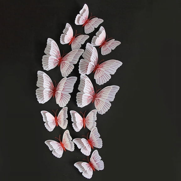 12pcs/Butterfly Wall Decoration Removable 3D Butterfly Wall Decals for DIY Wedding Birthday Home Decor Party Photo Prop
