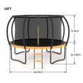 thumbnail image 2 of CITYLE 12FT 14FT Trampoline with Enclosure, 1200LBS Trampoline for Kids and Adults, Outdoor Backyard Trampoline for Adults with Curved Poles, Last-Long, 2 of 6