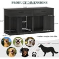 thumbnail image 2 of POAO 72" Double Dog Crate Furniture, Heavy Duty Dog Kennel for 2 Large Dogs, Wooden Dog Cage w Two Big Drawers&Removable Divider, Decorative Dog House as TV Stand, Dark Grey, 2 of 7