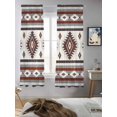 thumbnail image 5 of Red Boho Curtains 63 Inch Length, Sheer Curtains for Bedroom Living Room Window Southwestern Ethnic Aztec Retro Geometric Rod Pocket Voile Drapes Kitchen Curtains Small Half Window 42"x63" 2 Panels, 5 of 7
