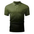 thumbnail image 2 of zuwimk Polo Shirts For Men Slim Fit,Men's Stain Resistant Short Sleeve Polo Shirts Army Green,L, 2 of 5