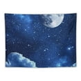 thumbnail image 5 of Autua Moon Tapestry, Blue Sky, Night Clouds, Crescent Moon Tapestry, Moonlight Theme Wall, Art Hanging, Aesthetics, Room, Bedroom, University, Dormitory 50x40inch, 5 of 6