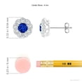 thumbnail image 2 of ANGARA Natural Vintage Style Round Sapphire Halo Stud Earrings in 925 Sterling Silver for Women (Size-4mm) | September Birthstone, Anniversary, Jewelry Gift for Women | Natural Blue Sapphire Earrings, 2 of 7