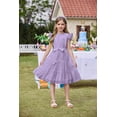 thumbnail image 5 of Arshiner Girls Boho Dress Tween Summer Wedding Formal Casual Party DressesPurple Teen Size 14-16, 5 of 6
