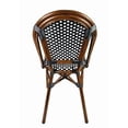 thumbnail image 5 of Black & White Armless French Bistro Patio Dining Chair by Chivari, Hand Woven Wicker, Dark Brown Brush Stroke Painted Aluminum Frame Mold Resistant & Rust Proof, 5 of 7