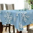thumbnail image 5 of Yayeee Tablecloths 60" x 108" Rectangle Wrinkle Resistant Party Table Cover, Blue Snowflake, 5 of 8