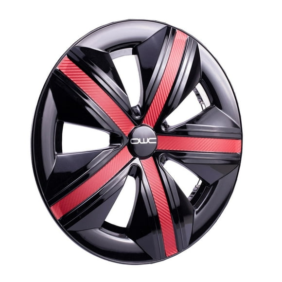 Jgo 4 Tapones Extensión Polvera Llanta Negro Rojo Rin 15 Owc negro
