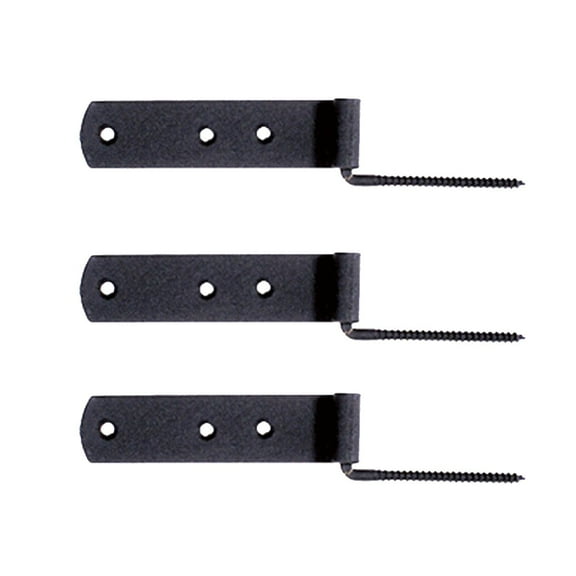 Renovators Supply Black Wrought Iron Shutter Strap Hinge 4 in Galvanized Gate Strap Hinges w/Screws Pack of 3