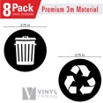 thumbnail image 2 of 8 Recycle and Trash Logo Stickers - Organize Trash - for Metal or Plastic Garbage cans, containers and Bins - Indoor & Outdoor - Home, Kitchen, Office - Premium Decal (Black, XSmall), 2 of 7
