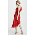 thumbnail image 3 of Joie Womens Silk Midi One Shoulder Asymmetrical A-line Dress, Red, Medium, 3 of 5