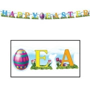 Club Pack of 12 Happy Easter Jointed Streamer Holiday Party Decorations 5'