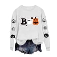 thumbnail image 3 of Ihhxva Plus Size Oversized Sweatshirt for Women Loose Fit Moisture-Wicking Halloween Spooky Graphic Pullover Cozy Cotton Casual Long Sleeve Crewneck Autumn Party Top S-2XL, 3 of 6