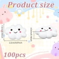 thumbnail image 2 of 1set 100 Pcs White Cloud Resin Cabochons 15x22x4.5mm, 2 of 6