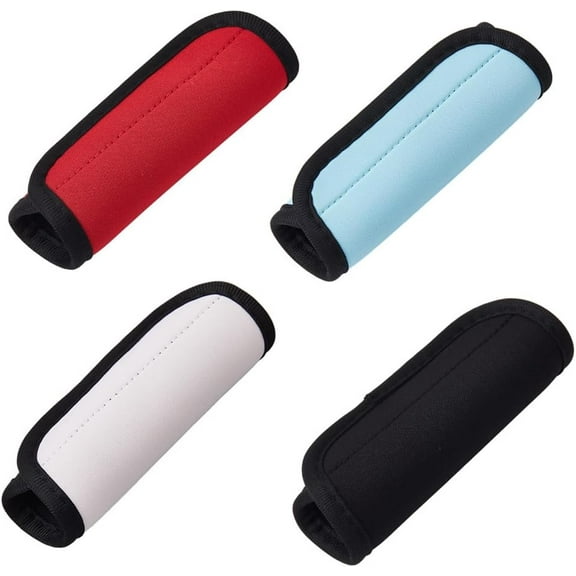 4Pcs Suitcase Handle Wrap Red Luggage Tags Markers Blue Black Colorful Square Neoprene Comfort Soft Travel Identifiers Covers Accessories