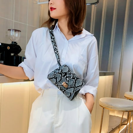YYYTop Womens Casual Big Crossbody Bag  Women Storage Pocket Chest Bag Snake Shoulder Messenger Bag Shoulder Bags for Women Toiletry Bag for Women Gray Holiday Party Outfits