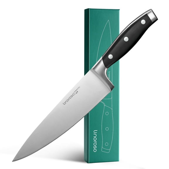 Linoroso 8 inch Chef Knife Sharp Forged German Carbon Stainless Steel Kitchen Knife with Elegant Gift Box