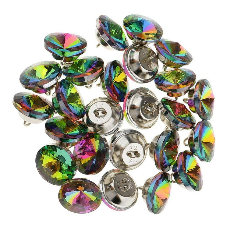 25pcs Colorful Crystal Upholstery Buttons Sewing Shank Button for Sofa DIY  Decor 20mm 