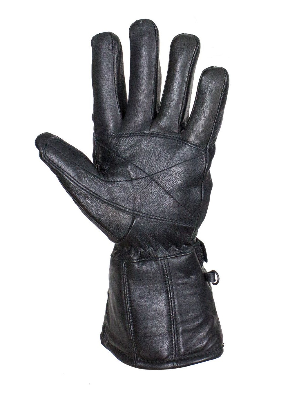 Dream Apparel Leather Gauntlet Gloves Motorcycle Winter Hand Gloves with Raincover Zipper Pocket