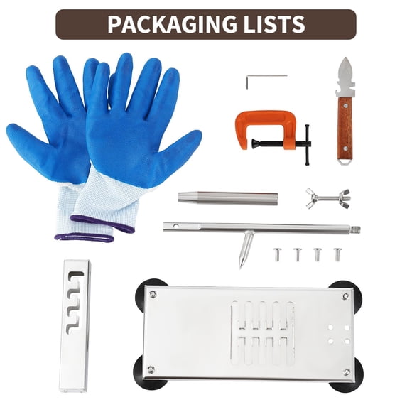 Adjustable Oyster and Clam Shucker Machine Kit – Stainless Steel Opener with Knives, Safety Glove, G-Clip – Professional Tool Set for Home, Kitchen, Restaurant, Buffet – Canada Size