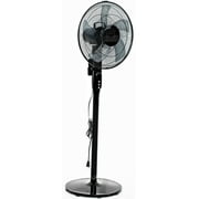 Pelonis 16 12-Speed Adjustable Height Quiet Pedestal Fan with Digital Display & Remote Control, PSPF18AR40B, New, Black