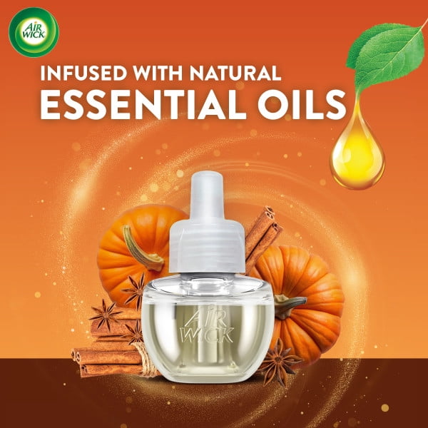 Air Wick Plug-In Scented Oil Warmer Refills, Pumpkin Spice, 6 Count