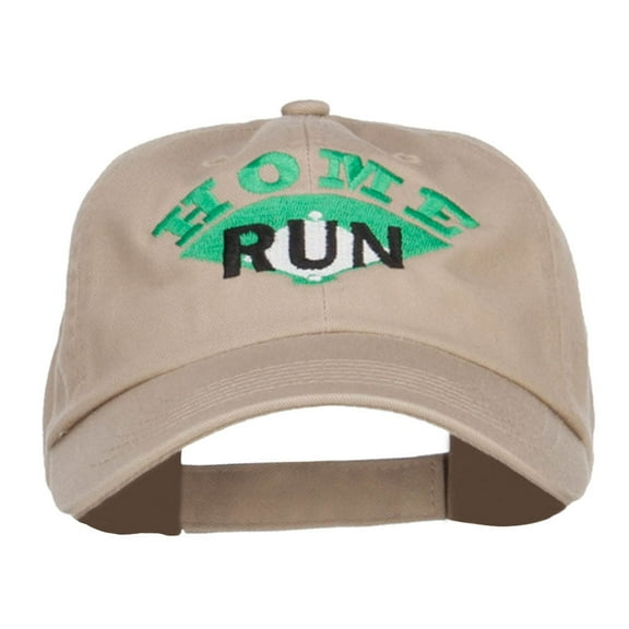 Home Run Embroidered Pet Spun Cap - Khaki OSFM